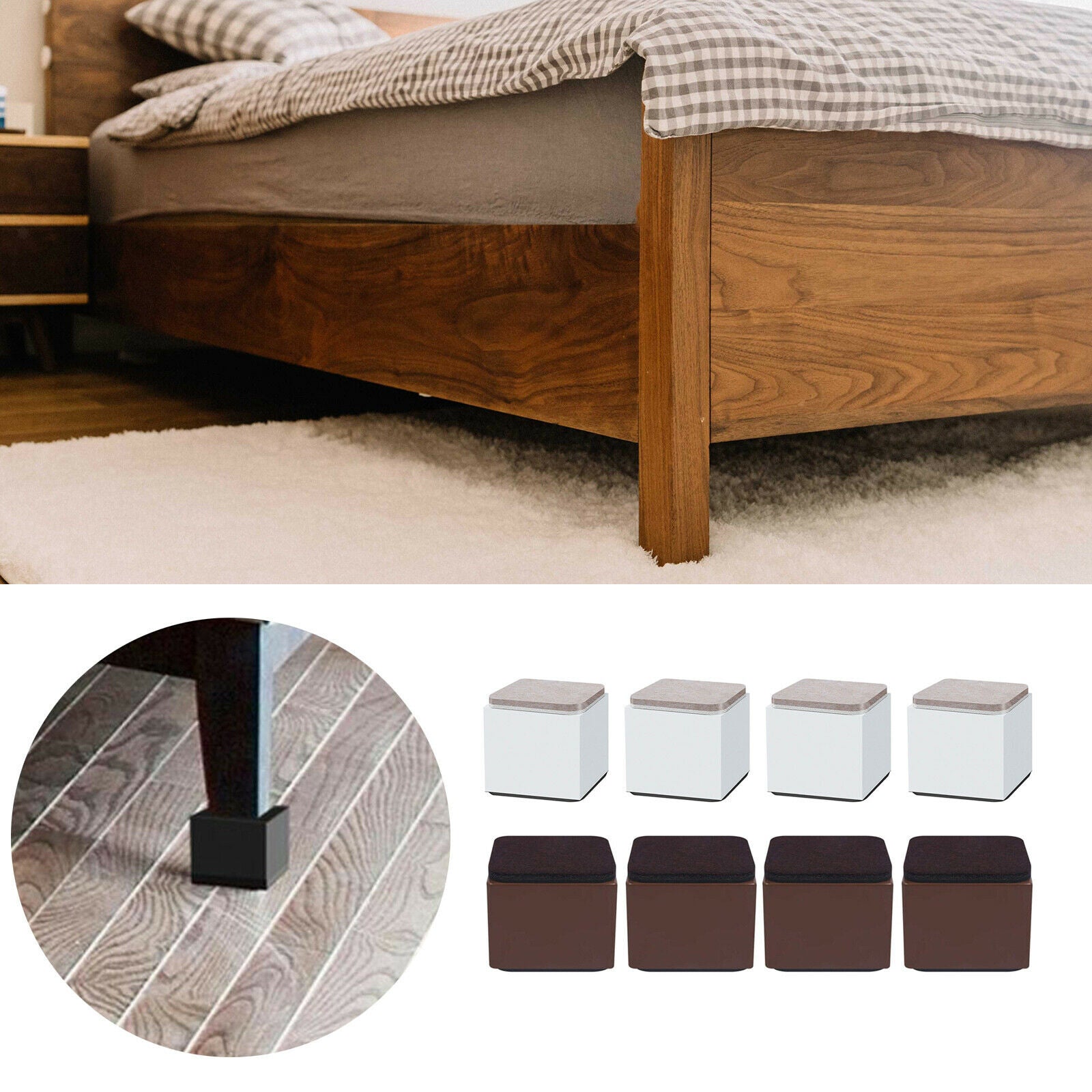 Multifunction Bed Risers Table Sofa Feet Protector Support for Home Office
