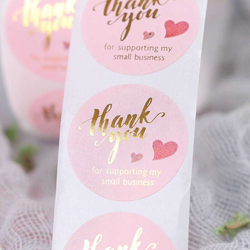 500Pcs Thank You Stickers Seal Labels Pink Stickers for Envelope Seal Lab.l8