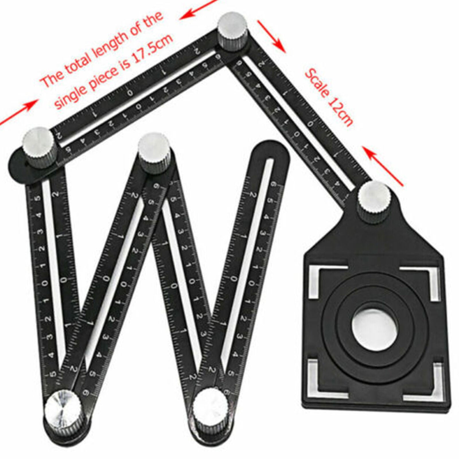 Aluminum Alloy Six-Fold Ruler Tile Opening Locator Vision Punching Artifact