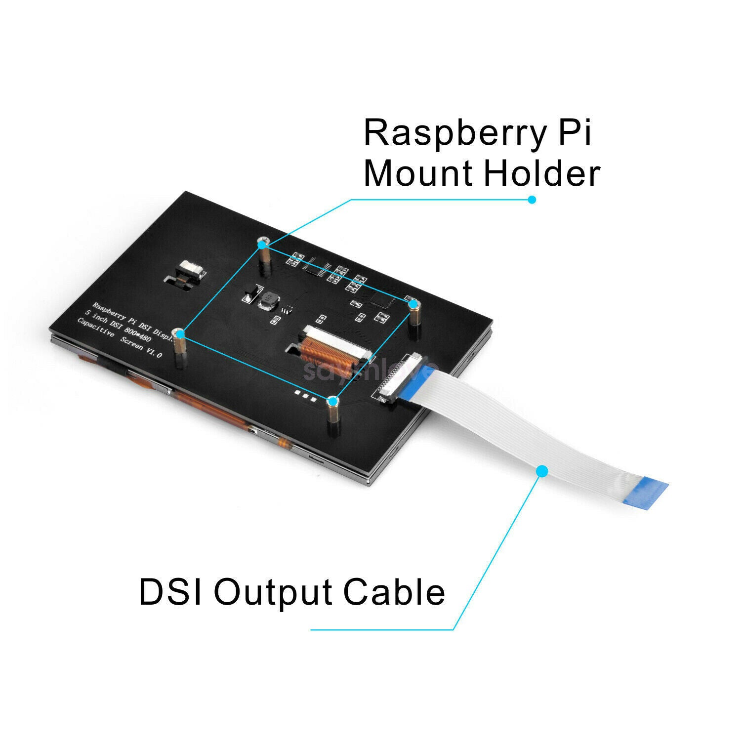 New 5 inch TFT LCD Display Touch Screen DSI Connector 800x480 For Raspberry Pi