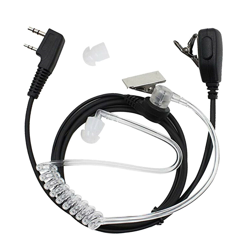 2 Pin Acoustic Tube Earpiece Mic Walkie Talkies Earpiece Radio for