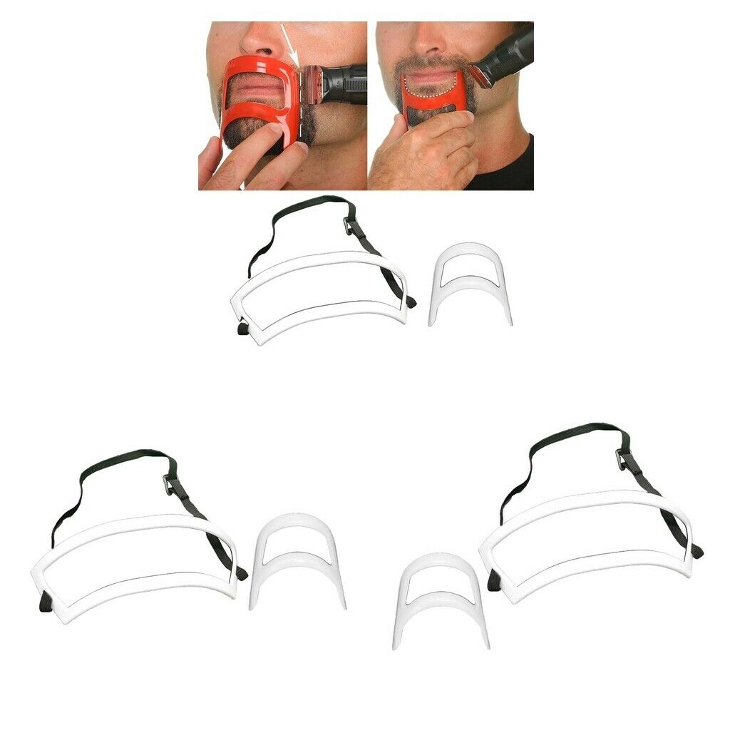 2x Neckline Haircuts Beard Shaving Styling Template Ruler Grooming Kit