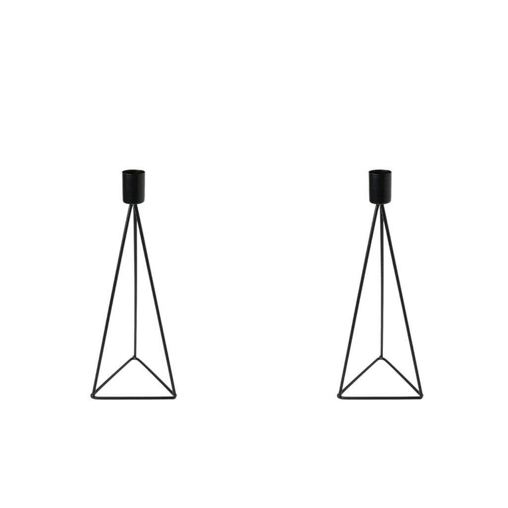 2 lot Geometry Iron Candlestick Candle Holder  Tea Light Holder f/ Decor