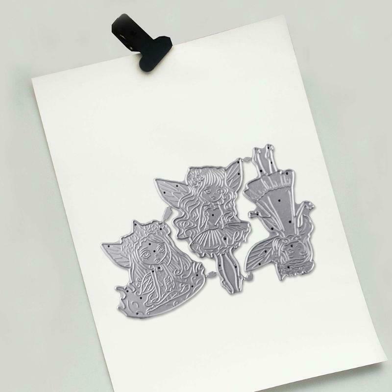 Three Flower Fairies Carbon Steel Cutting Dies DIY Scrapbooking Photo Album Card