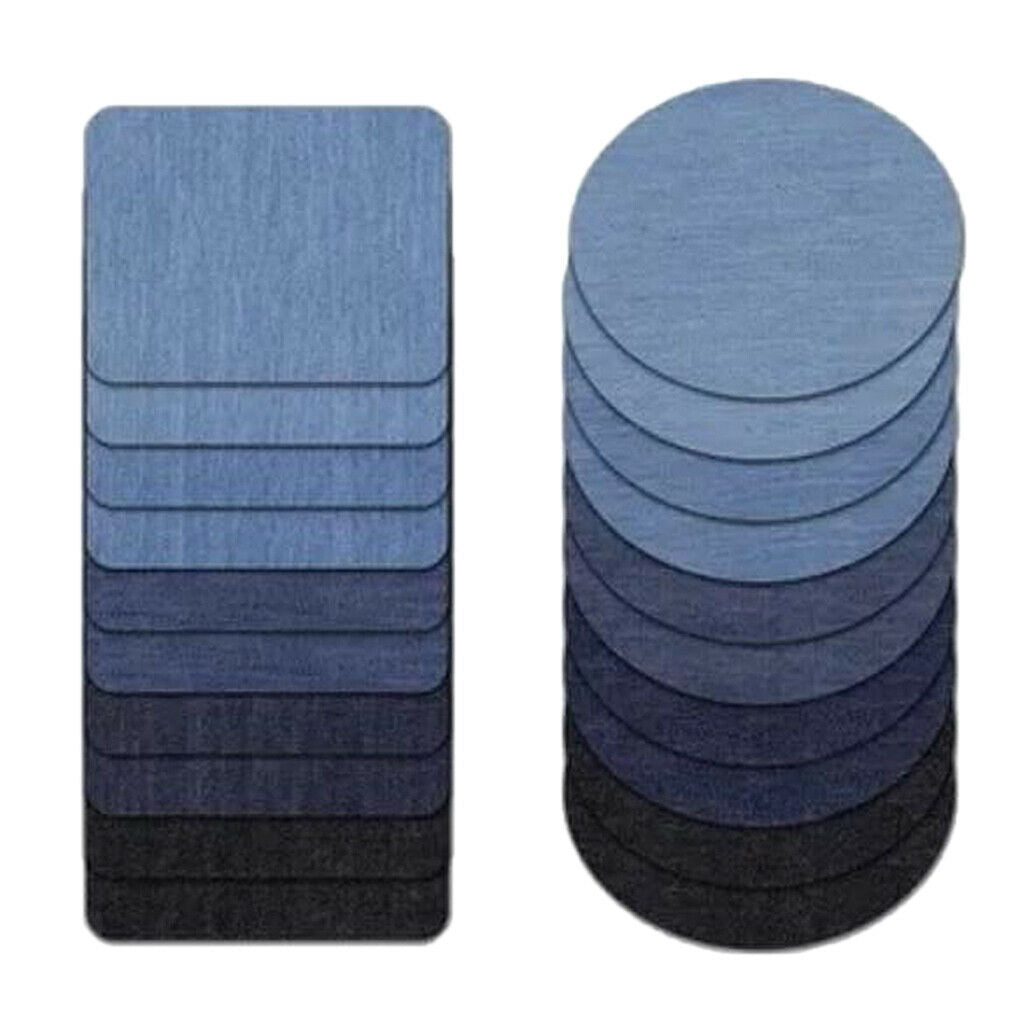 20 Pieces of Denim Cloth Iron on Denim Patches for Jeans Clothing