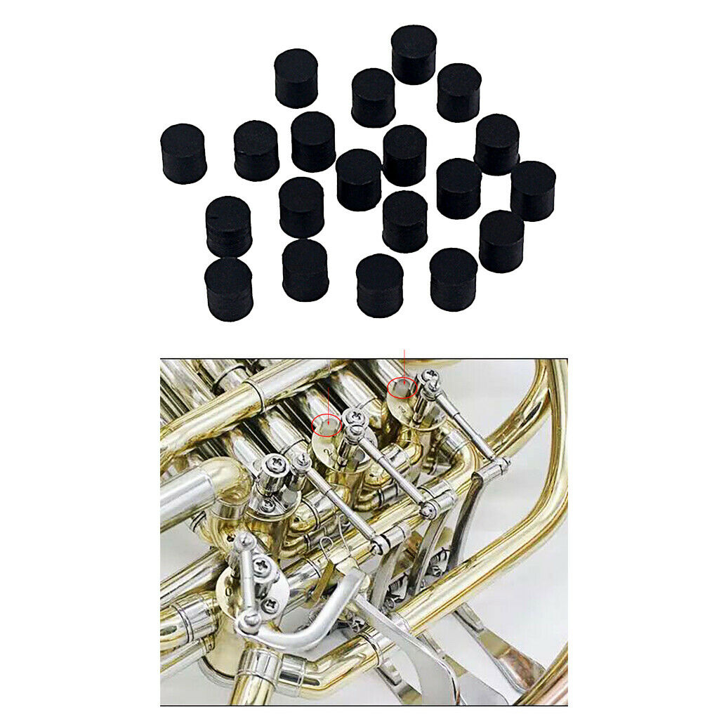20 Packs Alto French Horn Silicone Pads Instrument Parts Protection 5x5mm
