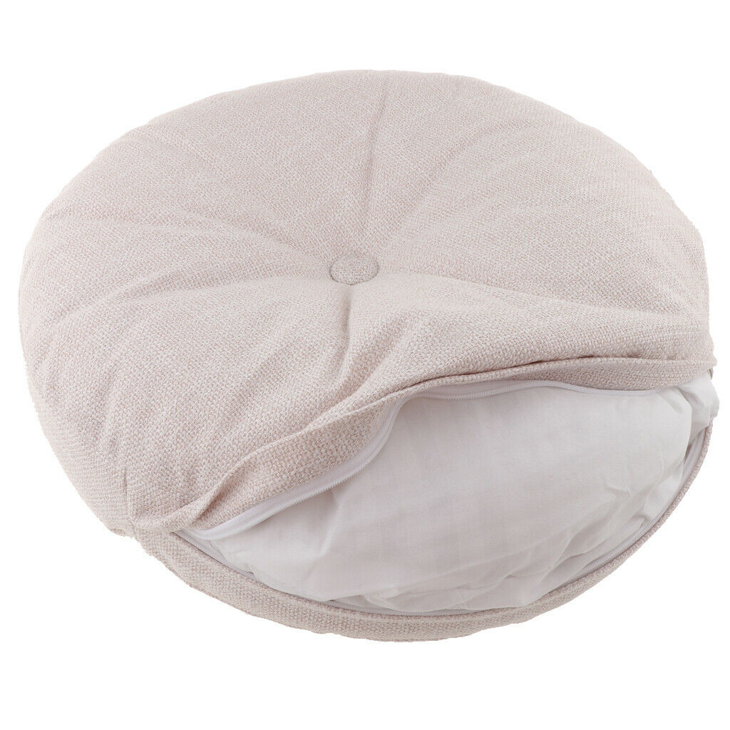 Japanese Futon Style Round Cushion Sofa Tatami Seat Pad Off White