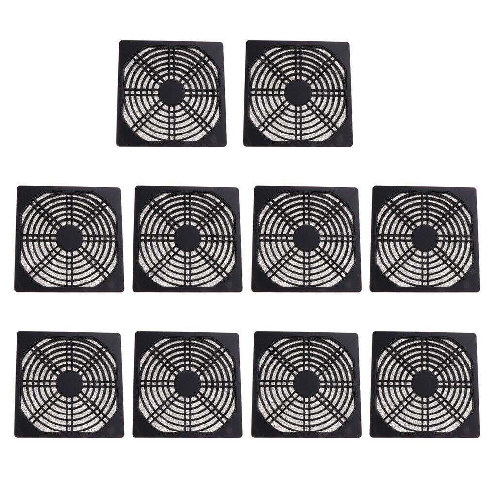 10Pack Dustproof 120mm Computer Case Fan Dust Filter Guard Grill Cover Black