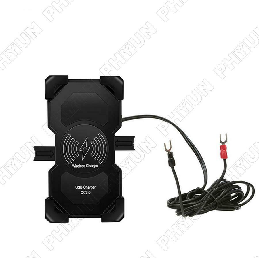 2in1 Motorcycle Phone Holder 15W Qi Wireless Charger QC3.0 Fast Charging Bracket