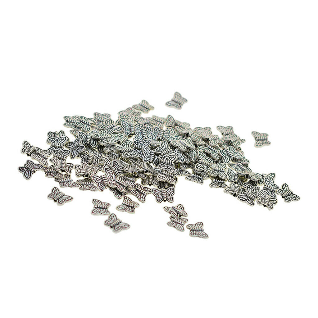 100x Butterfly Loose Spacer Bead Metal