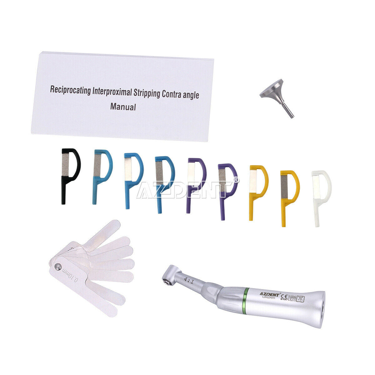 4:1 Reduction Dental Interproximal Stripping&9pcs Strips IPR System Contra Angle