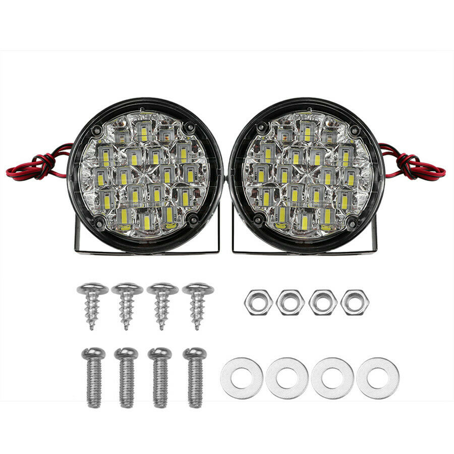2Pcs 18w 6500K Car Daytime Running Light Fog Lights DRL LED Waterproof