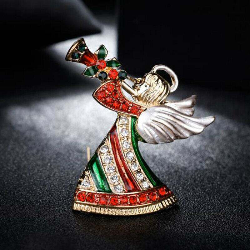 Christmas Jewelry Brooches Women Angel Brooch Pins Xmas Gifts Coat AccessoriBDA