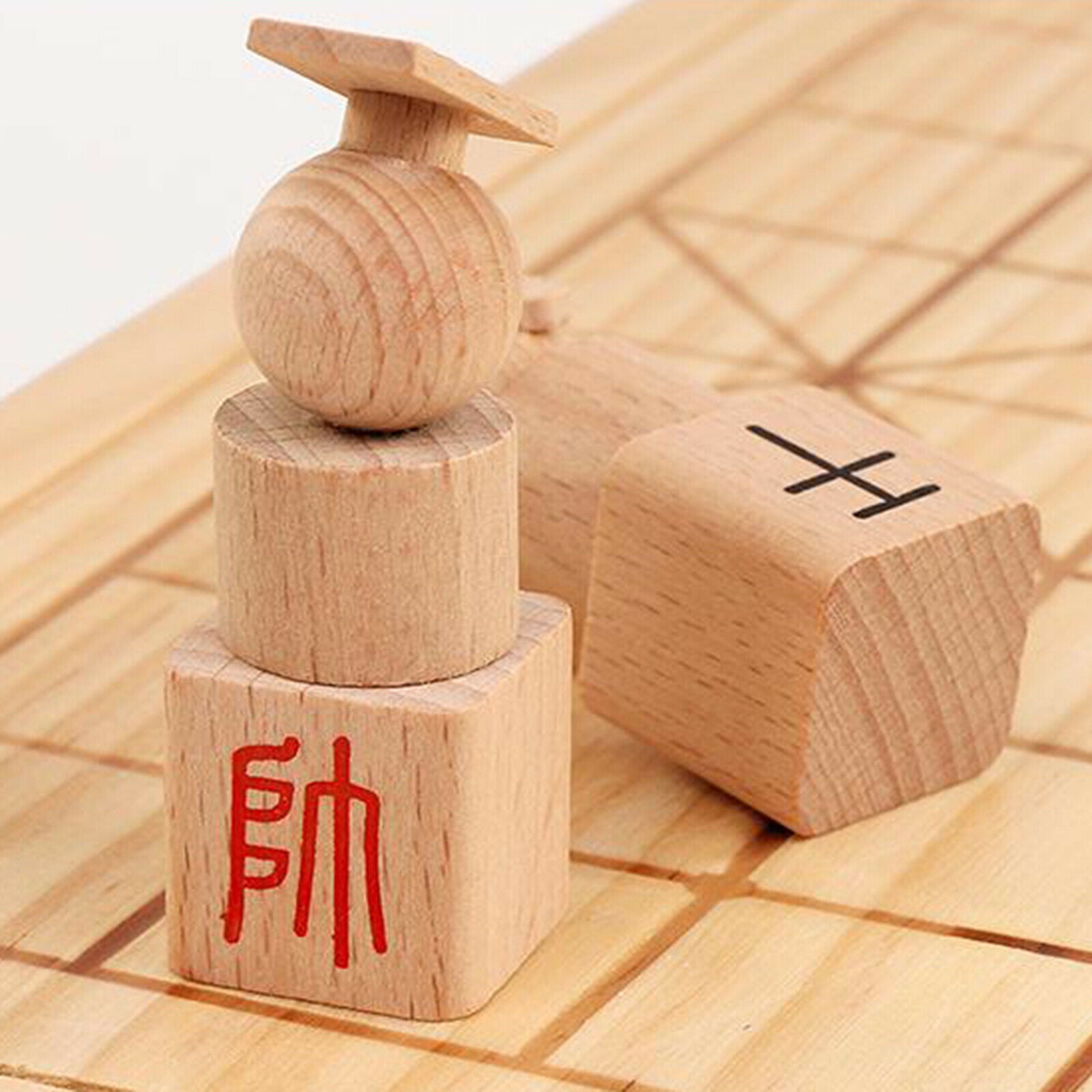 Wooden Foldable Chinese Chess Traditional Indoor Play Game for Kids Adults