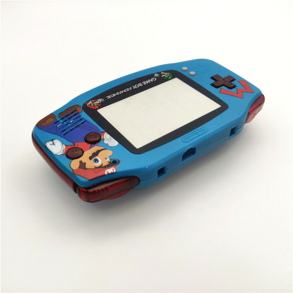Blue Super Mari o Housing casing Cover Kits For Nintendo Game Boy Advance GBA