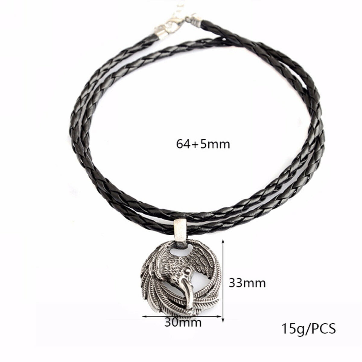 Norse Retro Vikings Odin's Ravens Symbol Pendant Necklace Jewelry Huginn Muninn