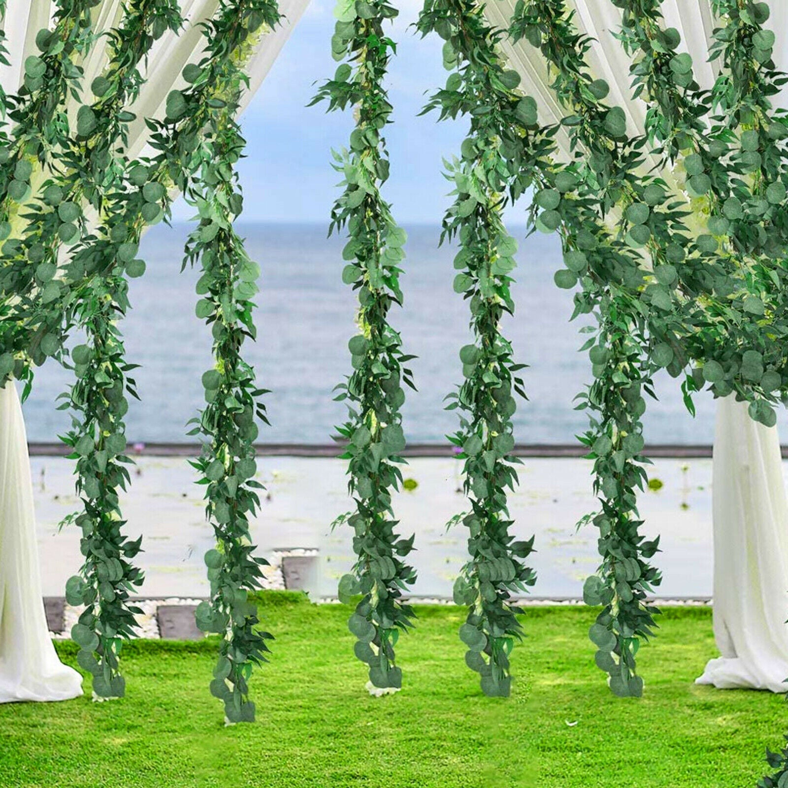 Faux Silk Eucalyptus Garland Vines Plant String Holiday Party Wall Decor