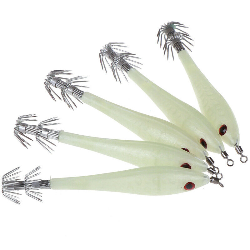 5PCs luminous shrimp fishing lures squid baits  night lures fishing tackl.l8