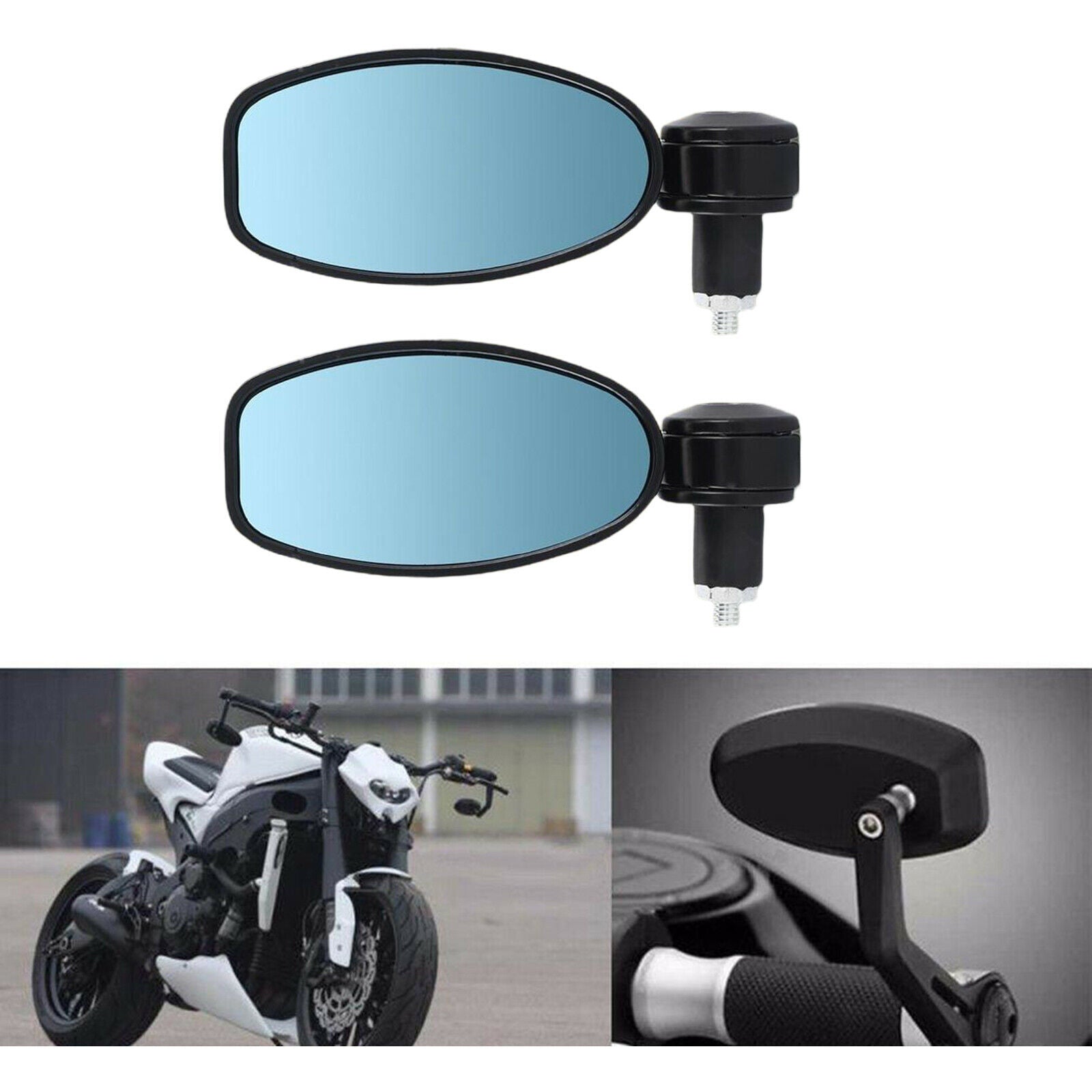 2Pcs 7/8" Handle Bar End Motorcycle Rear View Mirrors Motorbike for Yamaha