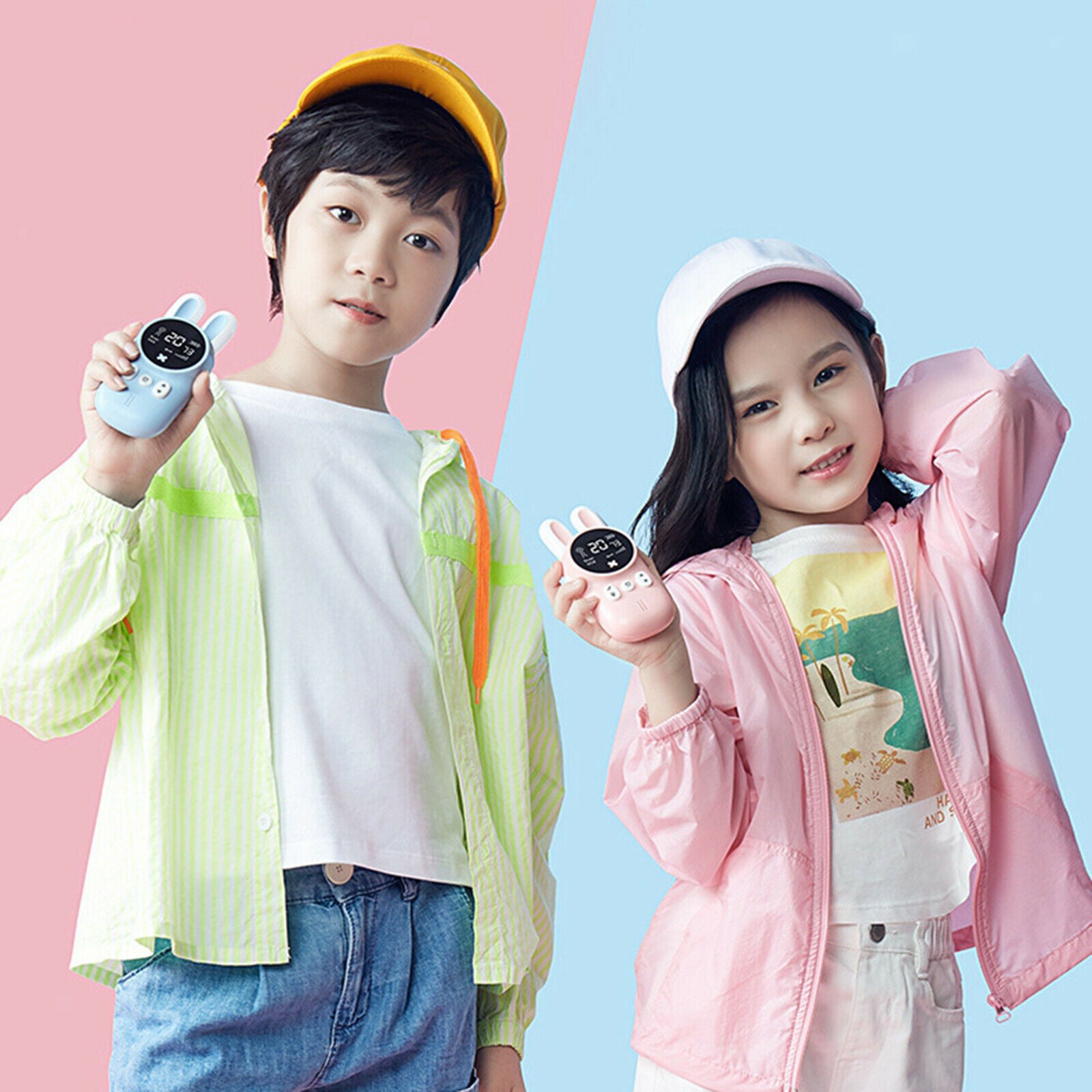 2 Pack Walkie Talkie Two-Way 3KM Wireless Radio Portable Set for Kids Children