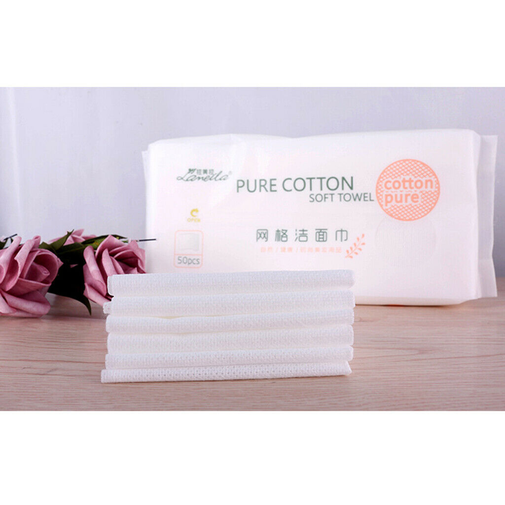 50 Pack Washcloth Cotton Pads Makeup Cosmetic Wipes for Spa Salon Home
