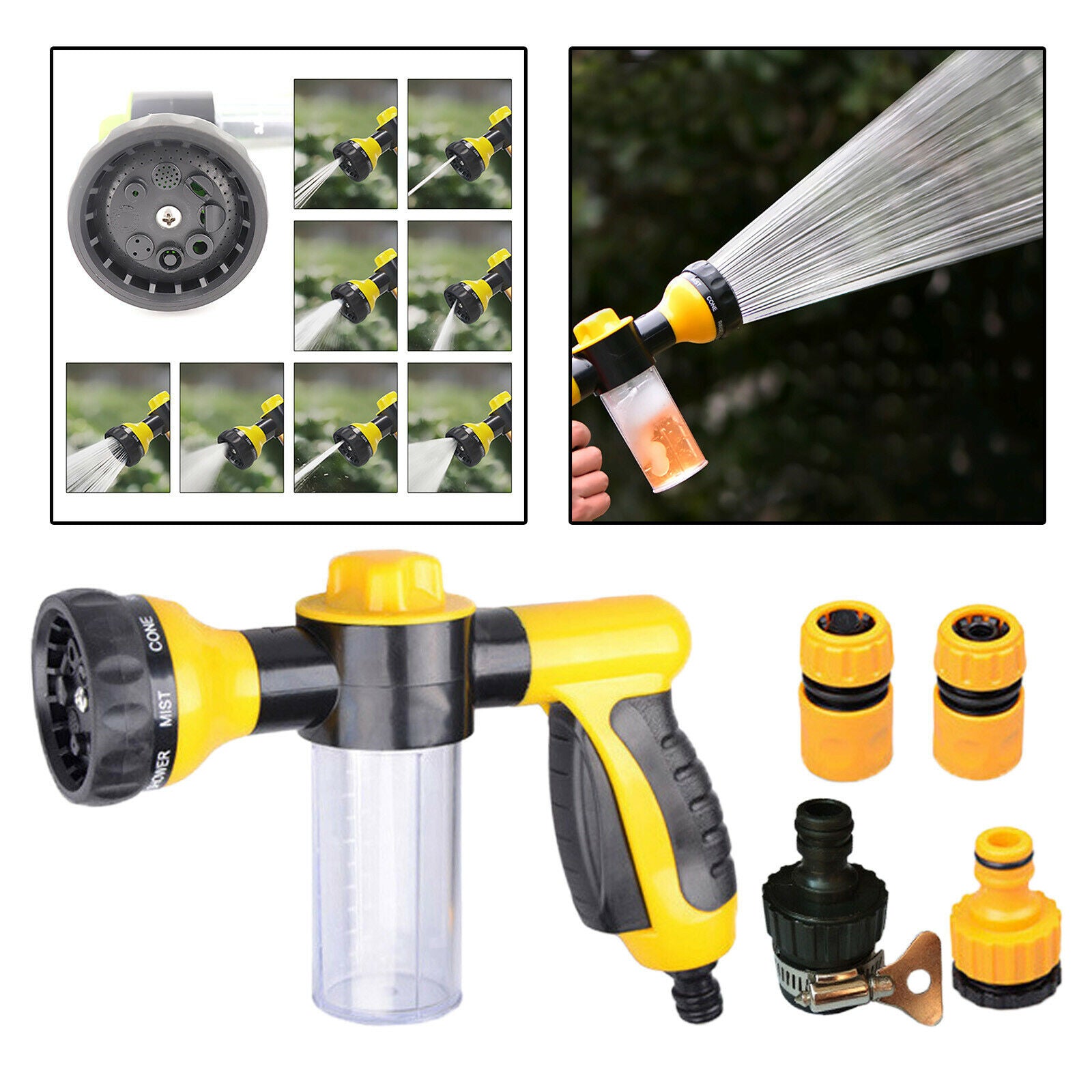 Foam Gun Garden Watering Hose Nozzle for Lawn Cleaning Car Washing Tool