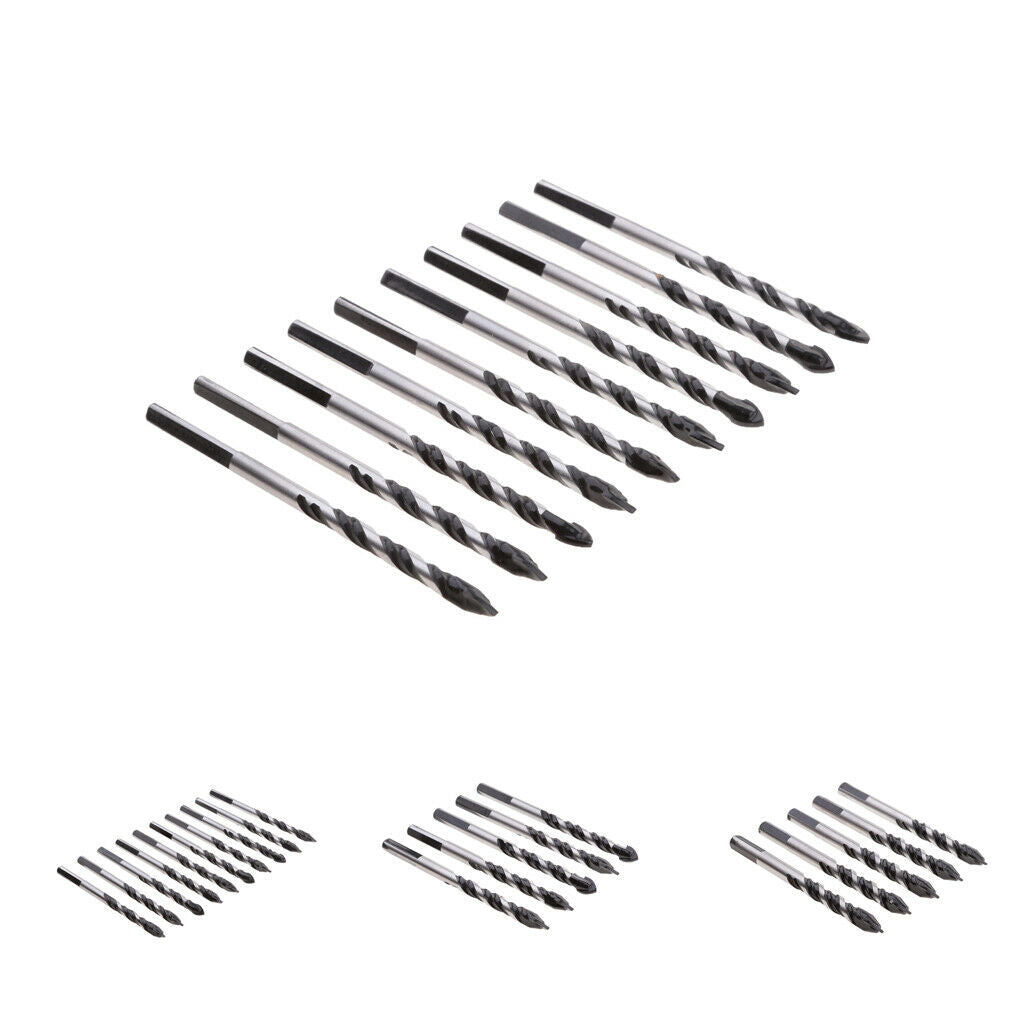 10 Pieces Cemented Carbide Drill Bits Metal Twist Drill Set Wood Tools 6mm