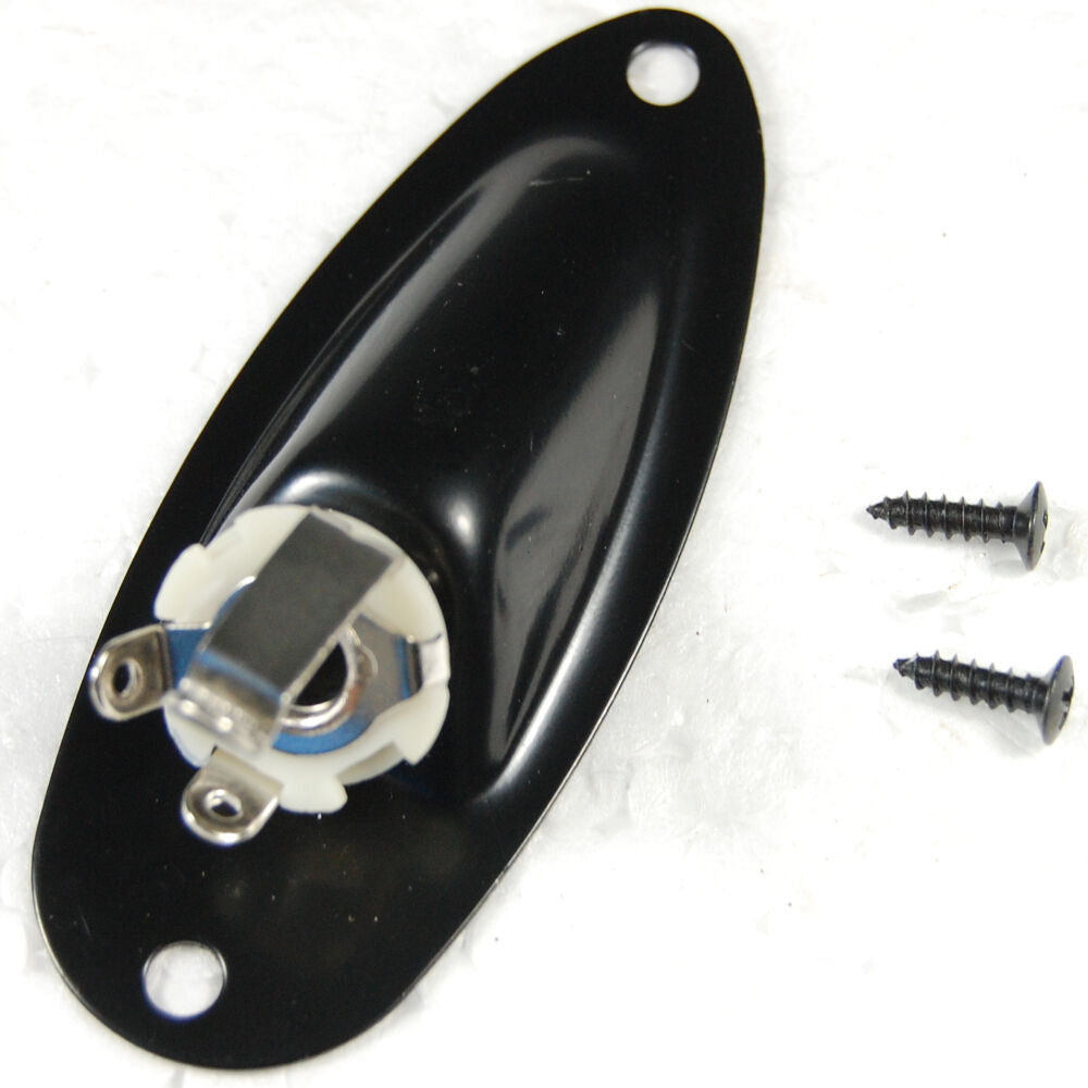 1pc Guitar Parts Boat Output Jack Plate Socket For Electric Guitar black