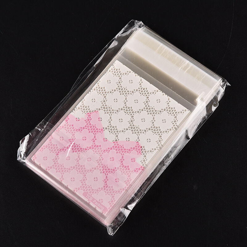 100X Flower Lace Pastry Cookie DIY Gifts Self-Adhesive Plastic Cellophane .l8