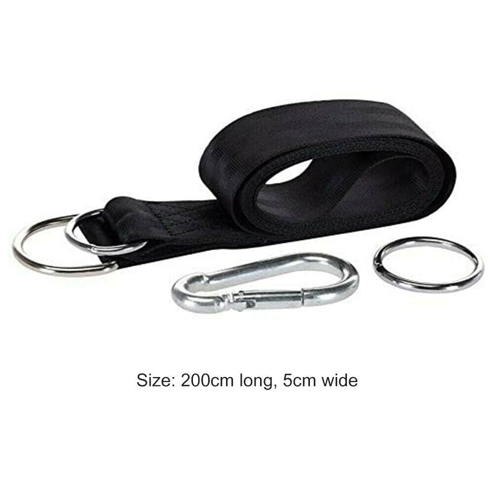 120kg Load Capacity Swing Hammock Tree Hanging Kit with Straps Carabiner @