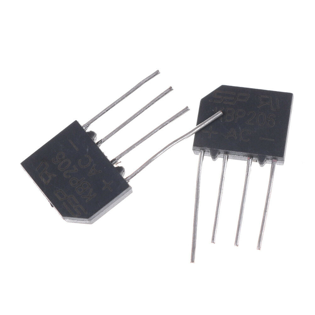 10PCS KBP206 Generic Diode Bridge Rectifier 2A 600V 4PIN DIP DDAU