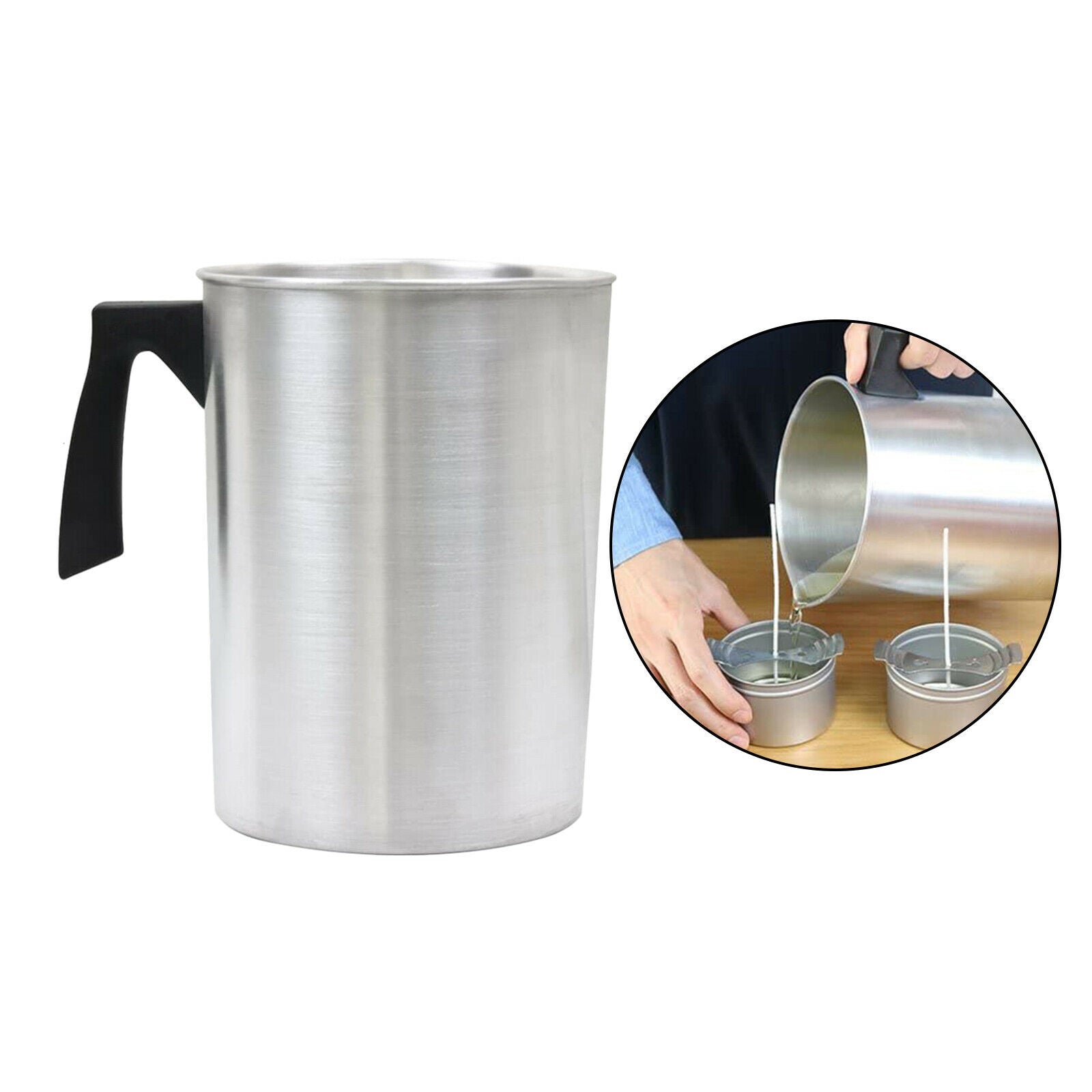 Aluminium 3L Wax Melting Pot and Heat-Resisting Handle for Wax Candle Making