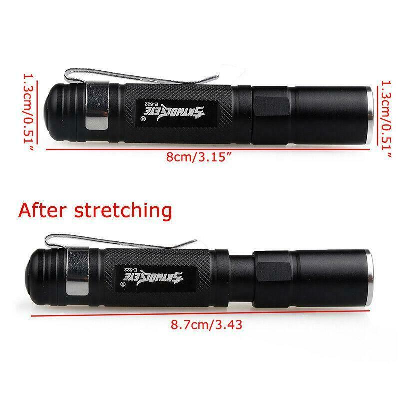 Waterproof 2000LM Pocket LED Flashlight 1 Mode Zoomable LED Torch Mini Penlight