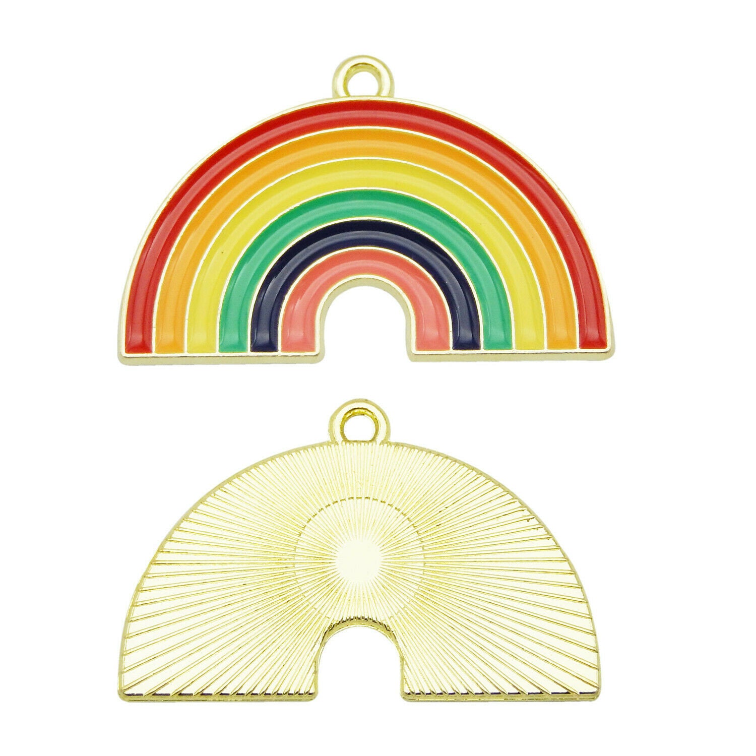 16PCS Multicolor Enamel 32x20mm Rainbow Bridge Charms Pendant Jewelry DIY Crafts