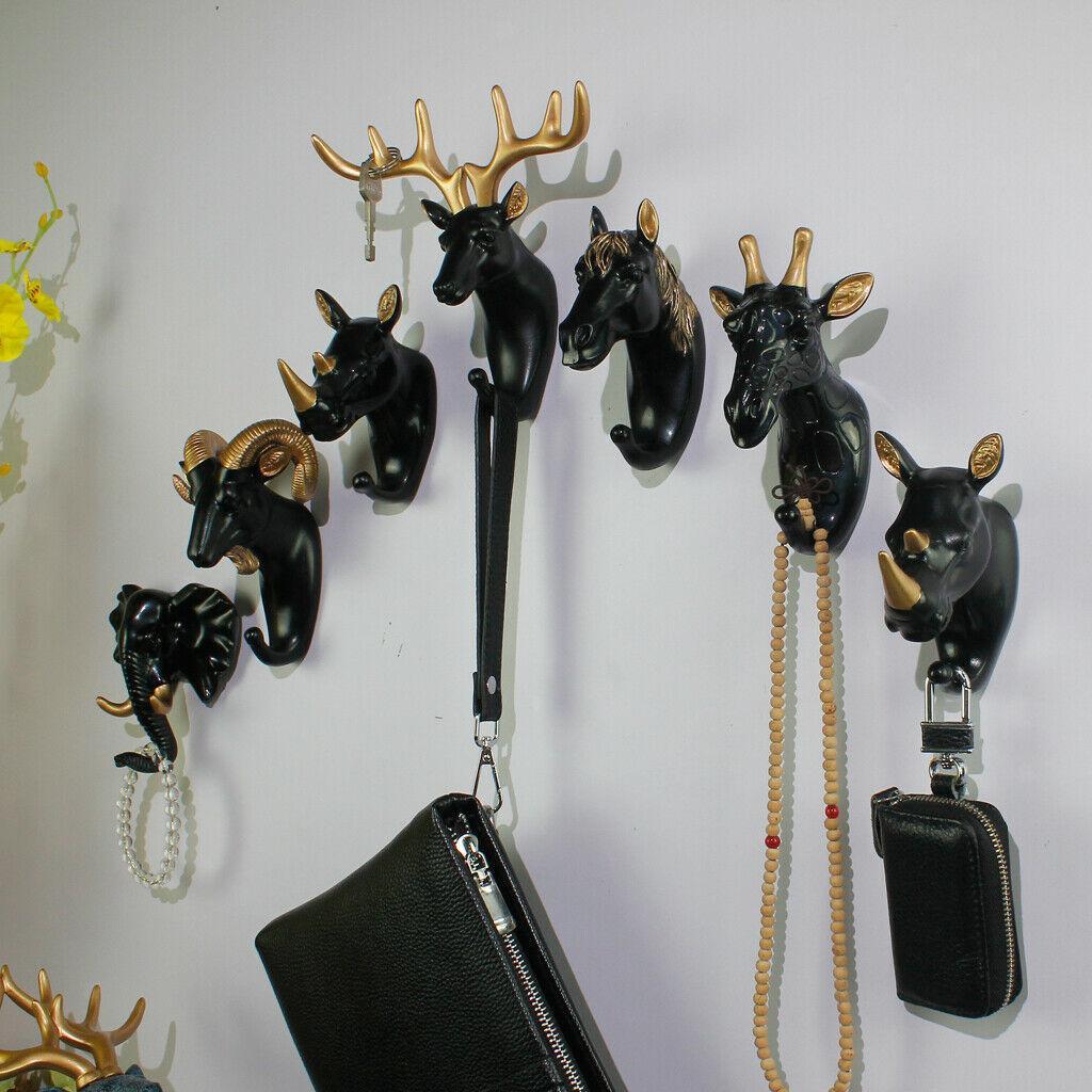 Wall Hook with Screws Rack Hanger for Hat Coat Keys Sundries Rhinoceros