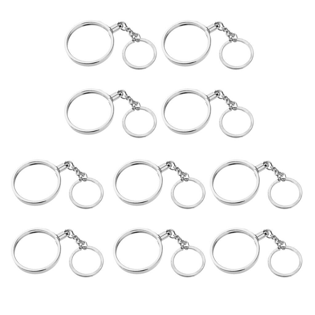 10PCS DIY Keychain Coin Collection Key Chain Keyring Pendant Charm Gift 40mm