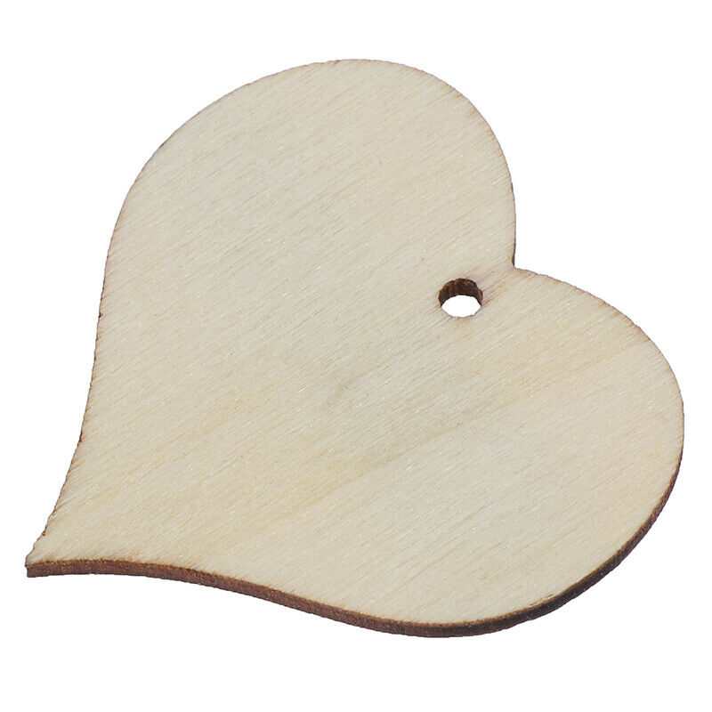 50pcs wooden heart patch Crafts Scrapbooking Supplies Handmade Graffiti BuDEAU