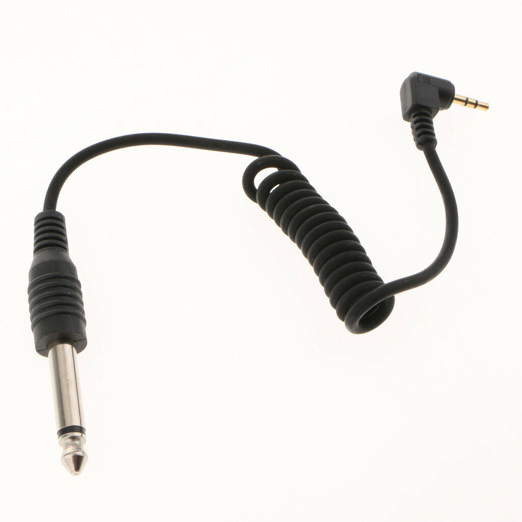 2.5mm to 6.35mm Male FLASH PC Sync Cable Spring Coiled Cable for FS350 FS520