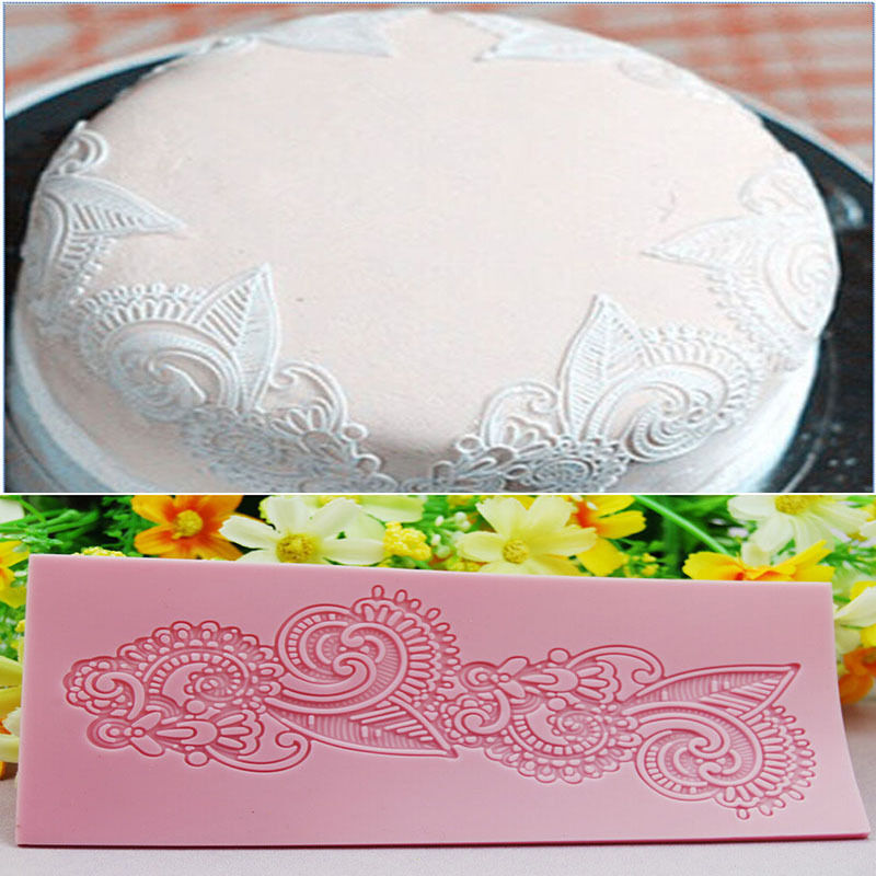 Flower Lace Silicone Mould Fondant Sugar Mat Cake Decoration Tools For Sa.l8