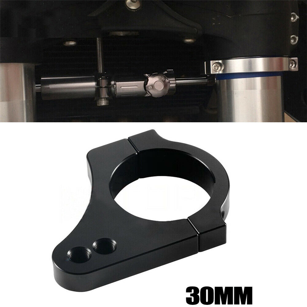 Motorcycle Steering Damper Fork Frame Mounting Clamp Bracket Aluminum Alloy 30mm
