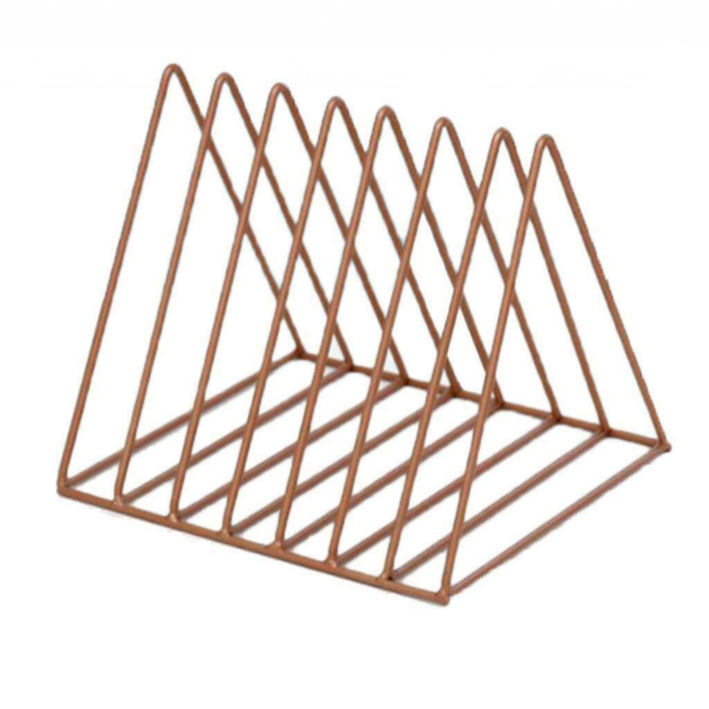 Book Holder Metal Wire Desktop Magazine Rack Bookshelf for Office A Copper
