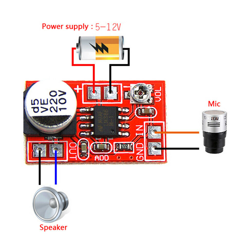 DC 5V-12V micro electret amplifier MIC condenser mini microphone amplifie tHSJC