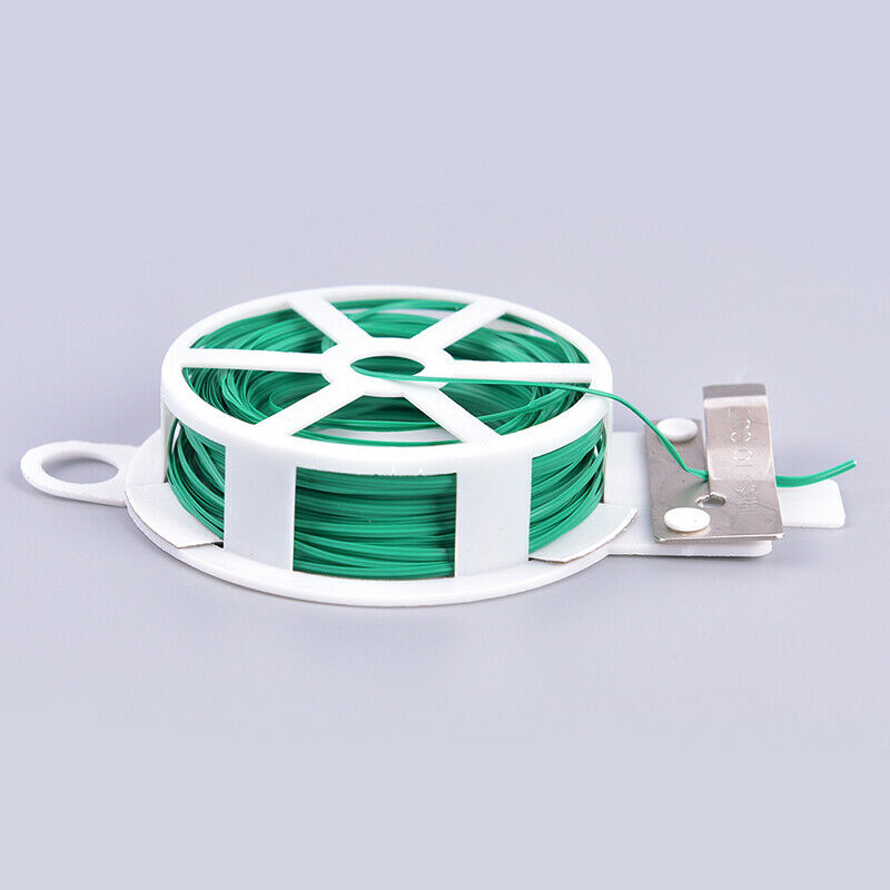 20M Gardening Plant Support Twist Tie Green Wire Roll and Cutter Garden t.l8