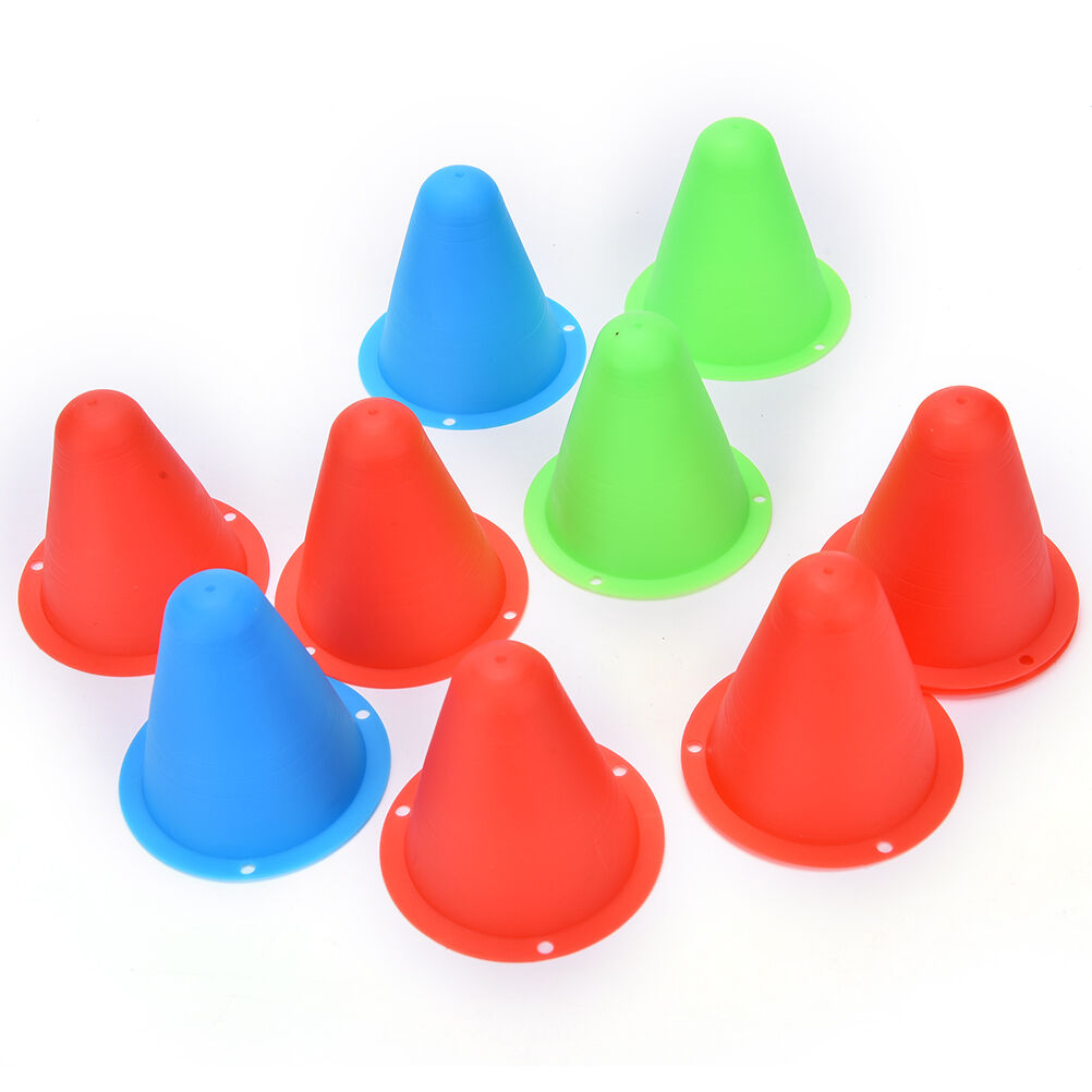 Hot!10PCS Colorful Marker Cones Slalom Roller Skating Training Traffic Sp.l8