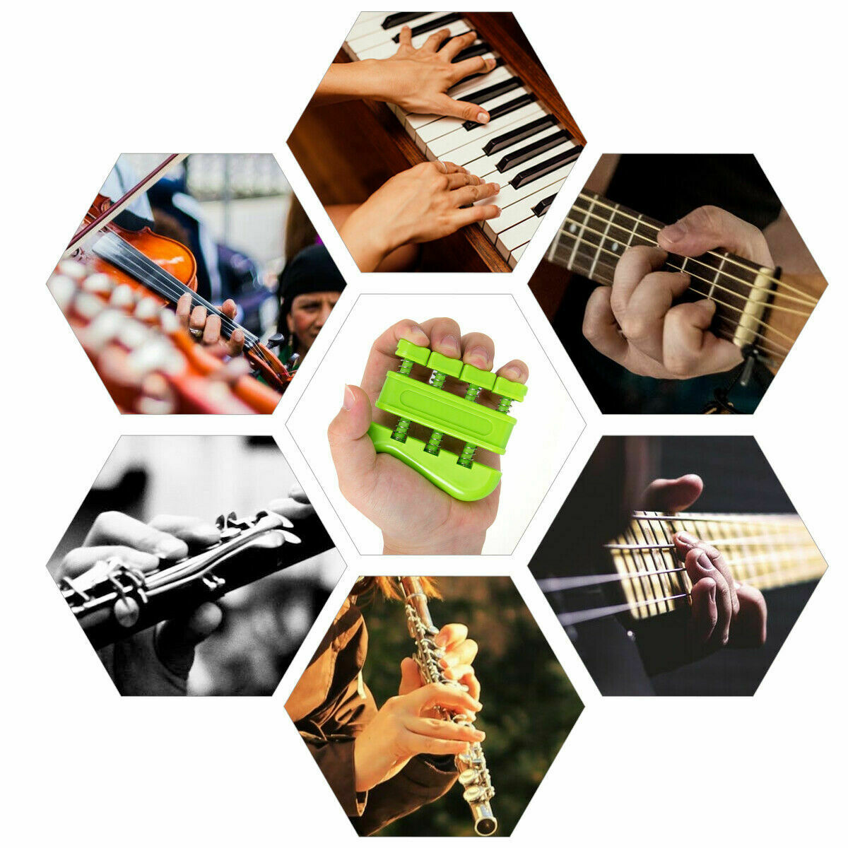 Hand Finger Exerciser Grip Strengthener for Guitar Sax Violin Piano Trainer