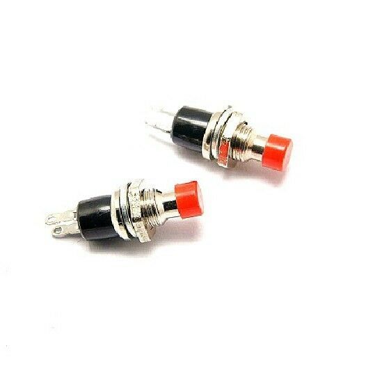 10Pcs AC250V 1A 2Pin SPST NO 7mm Mounting Mini Momentary Push Button Switch Red