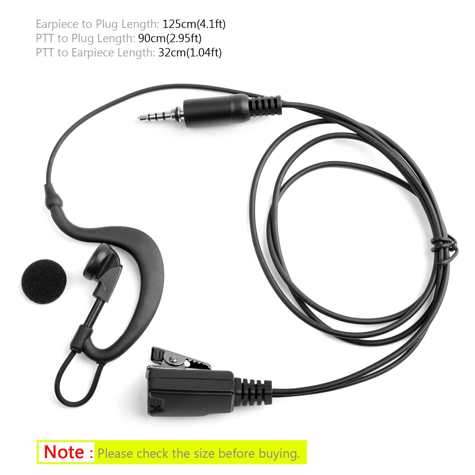 3.5mm G-Shape Earpiece PTT Mic Headset For Yaesu VX6R VX7R VX170 VX177 VX6E  CA