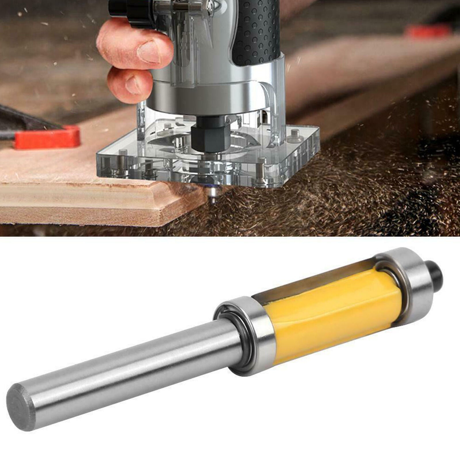 Bearing Flush Pattern Trim Router Bit Woodworking Milling Cutter Tool 8mm Shank