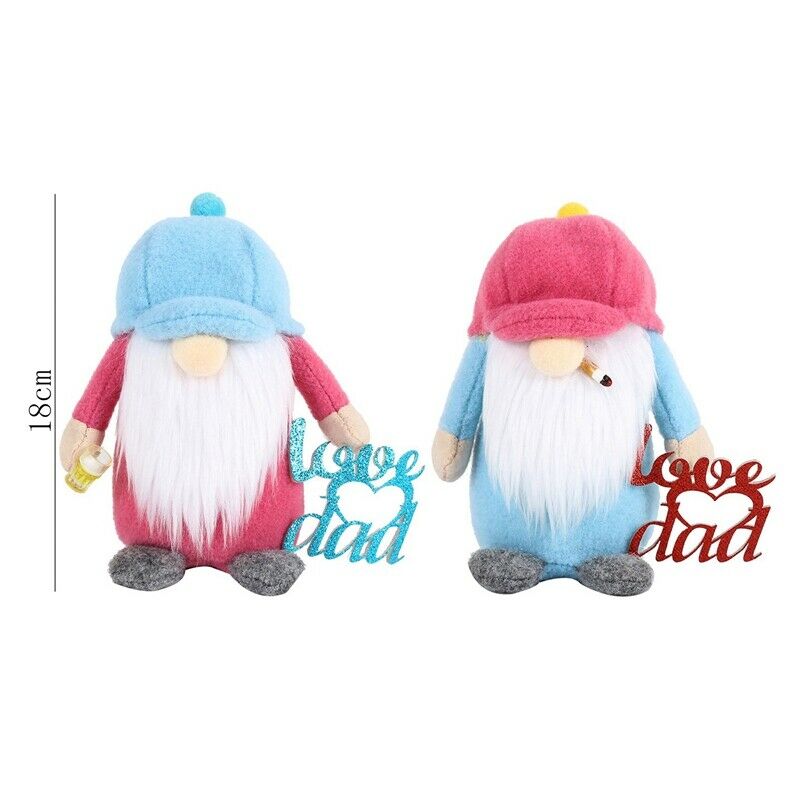 2 Pcs Father's Day Gnome Love Dad Tomte Swedish Nisse Scandinavian Elf DwarfF6B1