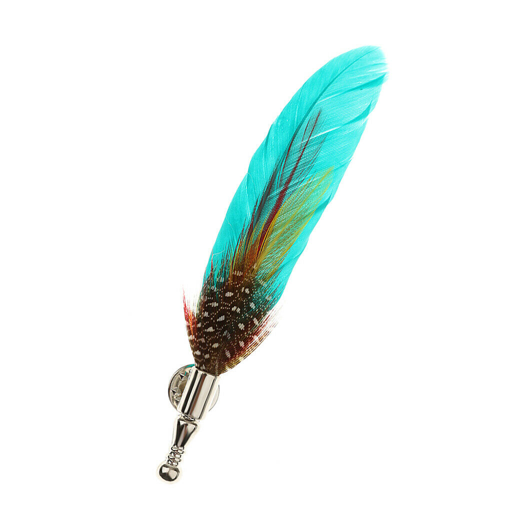 Women's Feather Brooch Pins Wedding Party DIY Bridegroom Bridal Decor Green